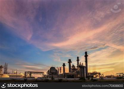 Gas turbine electric power plant with twilight in Thailand