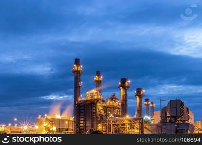 Gas turbine power plant with blue sky