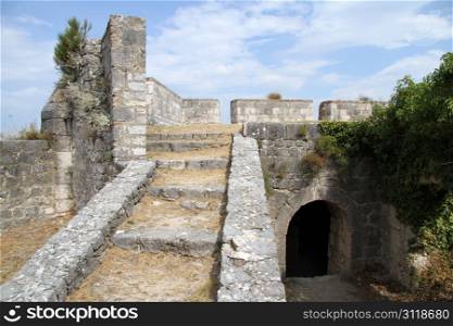 Gate and staircase inside fortress in Knin, Croatia