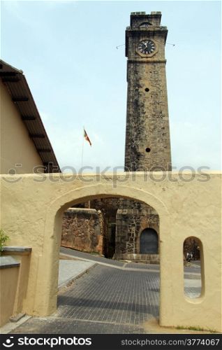Gate and tower of fortress in Galle, Sri Lanka