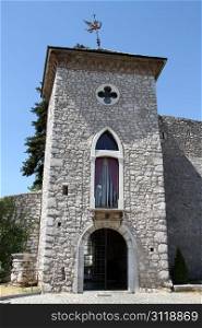 Gate and tower of Trsat castle in Rijeka, Croatia