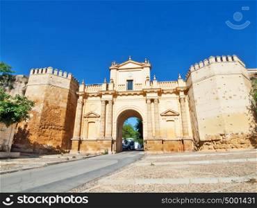 Gate in castle, Carmona, Andalusia, Spain