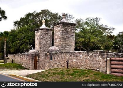 Gate in Historic St. Augustine, Florida.USA.. Gate in Historic St. Augustine, Florida.