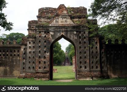 Gate in palace Phra Narai Rachanivej in Lopburi, central Thailand
