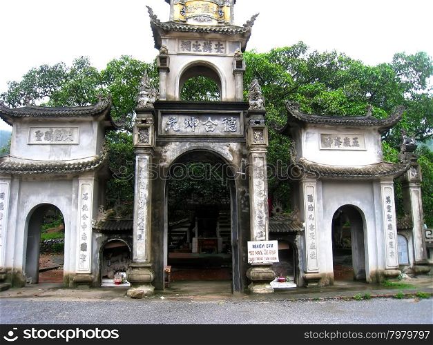 gate of rural village in Vietnam