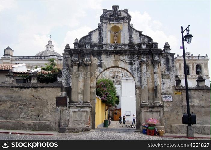 Gate of San Fransisco church in Antigua Guatemala