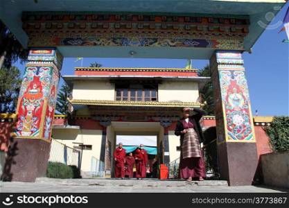 Gate of Shechen monastery in Kathmandu, Nepal
