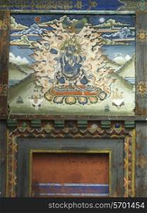 Gate of Tamshing Monastery, Chokhor Valley, Bumthang District, Bhutan