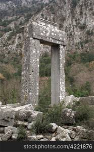 Gate of temple Artemis in Termessos near Antalya, Turkey