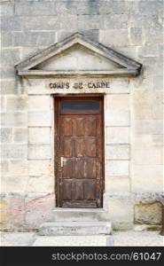 Gate of the guardhouse of the prison . Gate of the guardhouse of the prison of Bar le Duc in the department of the Meuse in France