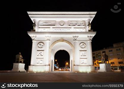 Gate on the main square of Skopje, Macedonia