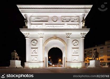 Gate on the main square of Skopje, Macedonia