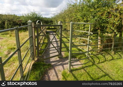 Gate used in the United Kingdom to allow people but not livestock to pass.