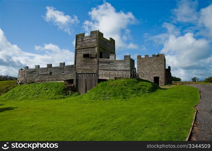 Gatehouse reconstruction at Vindolanda Roman fort