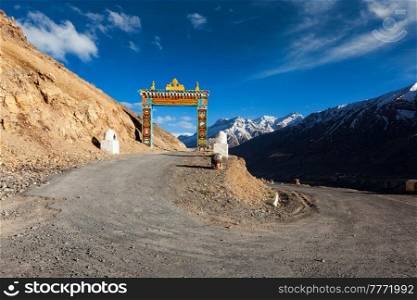 Gates of Ki  Kee, Key  Buddhist monastery gompa in Himalayas, Spiti Valley, Himachal Pradesh. Gates of Ki gompa, Spiti Valley, Himachal Pradesh
