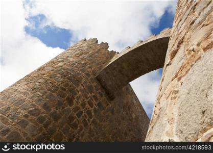 "Gates "Puerta del Alcazar" of fortress Avila in Spain"