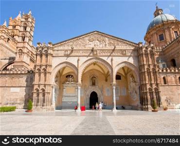 gateway in Cathedral in Palermo, Sicily