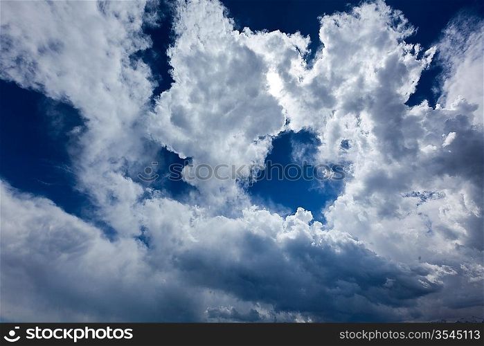 Gathering clouds in sky
