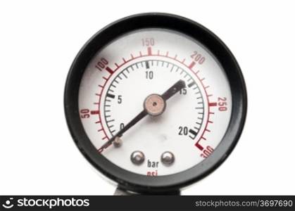 gauge in bar. and psi on a white background