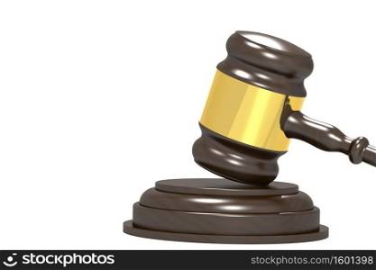  Gavel and sound block isolated, 3d rendering