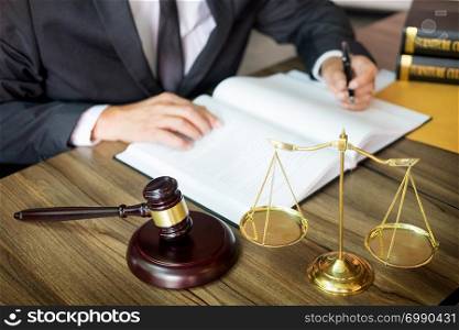 gavel and soundblock of justice law and lawyer working on wooden desk background