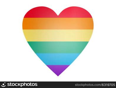 gay pride, homosexuality and love concept - illustration of rainbow heart shape over white background. rainbow heart shape over white background