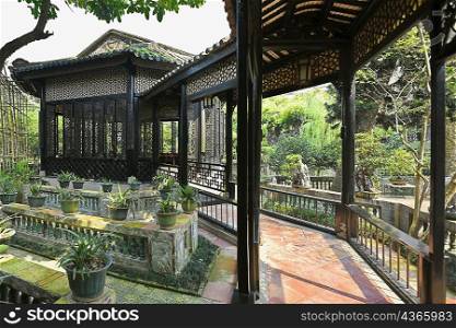 Gazebo in a garden, Yu Yin Shan Fang, Panyu, Guangzhou, Guangdong Province, China