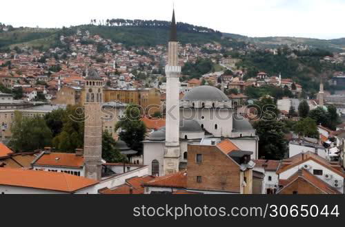 gazi Husrev bey Mosque in Sarajevo, Bosnia and herzegovina, old clock tower