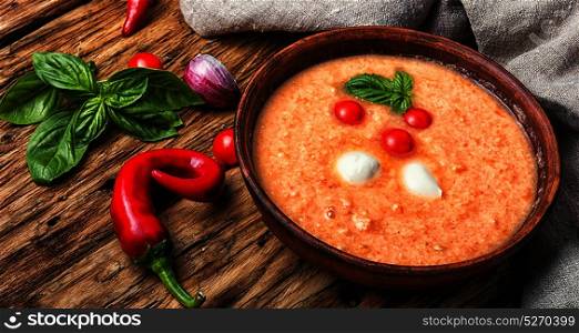 Gazpacho soup with tomato