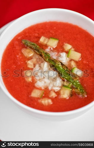 gazpacho. tomato soup gazpacho with vegetable