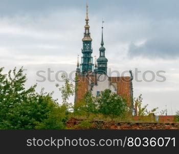 Gdansk. City Hall.. Bell tower on the tower of the medieval town hall. Gdansk. Poland.