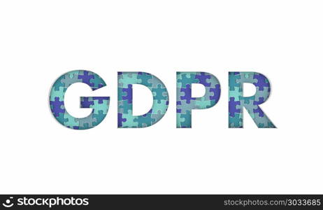 GDPR General Data Protection Regulation Puzzle 3d Illustration