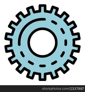 Gear tool icon. Outline gear tool vector icon color flat isolated. Gear tool icon color outline vector
