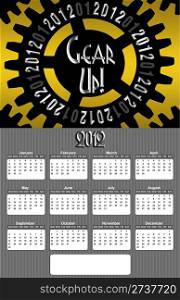 Gear Up Image 2012 Promotional Annual Calender with Blank Open Copy Area (Large Image)