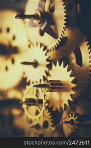 Gears and cogs macro retro color stylized