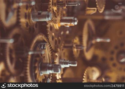 Gears and cogs macro selective focus