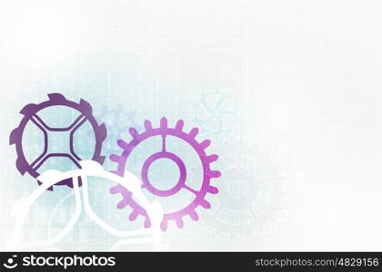 Gears background image. Background image with color gear mechanism on white background