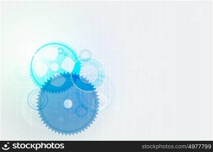 Gears background image. Background image with color gear mechanism on white background
