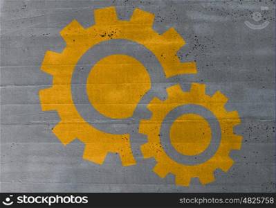 gears concept on cement texture background. gears concept on cement texture background.
