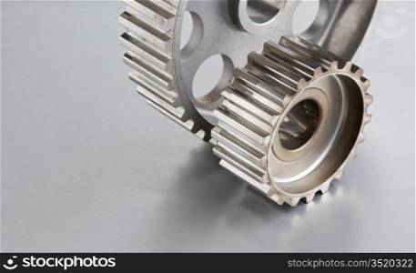 gears on a metal plate