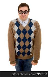 geek man isolated on white background