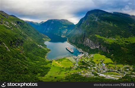 Geiranger fjord, Beautiful Nature Norway. The fjord is one of Norway&rsquo;s most visited tourist sites. Geiranger Fjord, a UNESCO World Heritage Site