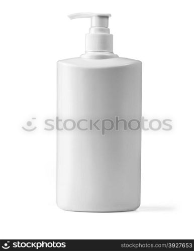 Gel, Foam Or Liquid Soap Dispenser Pump Plastic Bottle White. with clipping path
