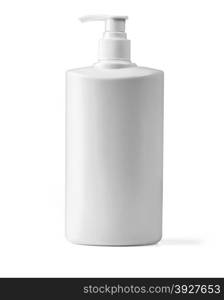 Gel, Foam Or Liquid Soap Dispenser Pump Plastic Bottle White. with clipping path