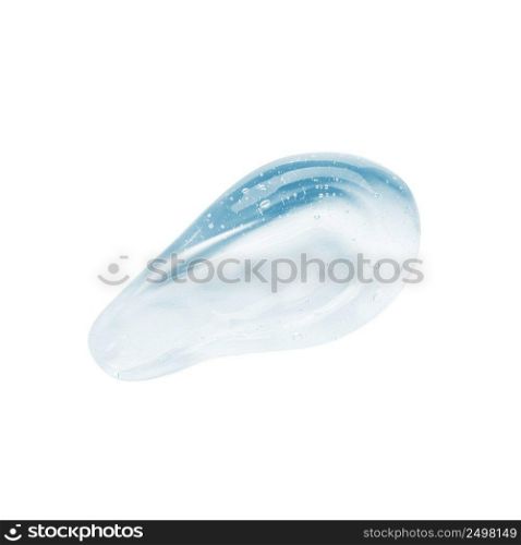 Gel smudge with bubbles isolated on white background