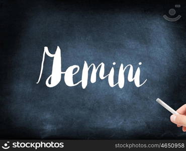 Gemini written on a blackboard