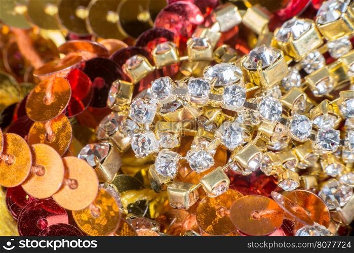 Gems and treasures shiny background