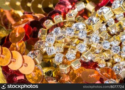Gems and treasures shiny background