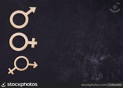 gender equality concept icons with copy space