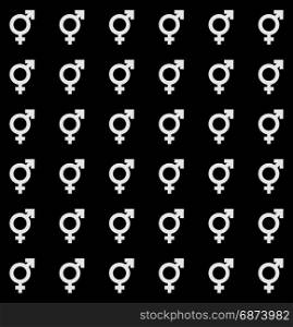 Gender icon seamless endless pattern. Transgender texture with symbol.. Gender symbol seamless endless pattern. Transgender texture with symbol.